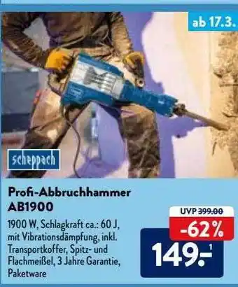 Aldi Nord Scheppach Profi-abbruchhammer Ab1900 Angebot