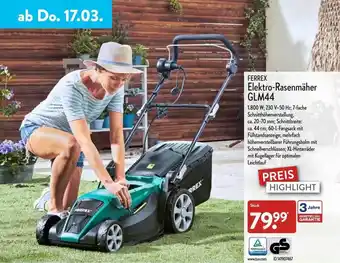 Aldi Nord Ferrex Elektro-rasenmäher Glm44 Angebot
