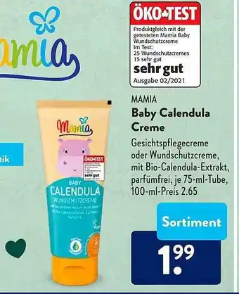 Aldi Süd Mamia Baby Calendula Creme Angebot