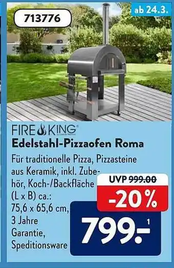 Aldi Süd Fire King Edelstahl-pizzaofen Roma Angebot