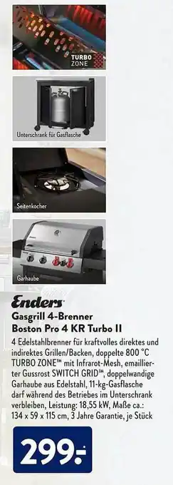 Aldi Süd Enders Gasgrill 4-brenner Boston Pro 4 Kr Turbo II Angebot