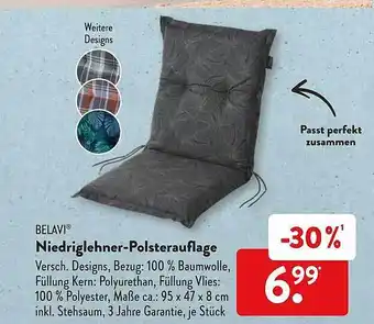 Aldi Süd Belavi Niedriglehner-polsterauflage Angebot