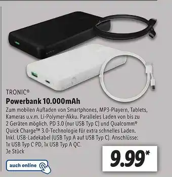 Lidl Tronic Powerbank 10.000mah Angebot