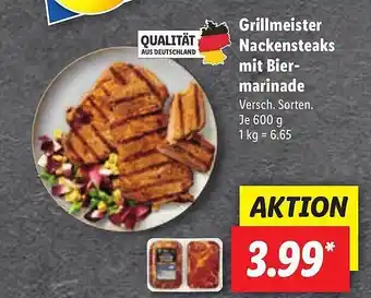 Lidl Grillmeister Nackensteaks Mit Biermarinade Angebot