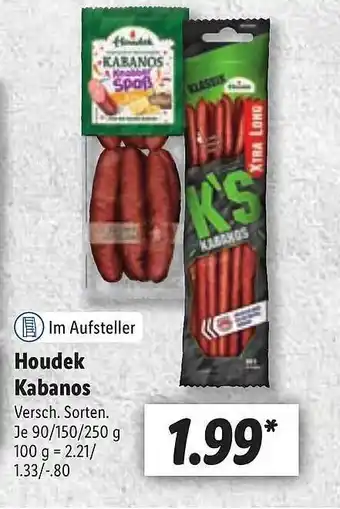 Lidl Houdek Kabanos Angebot