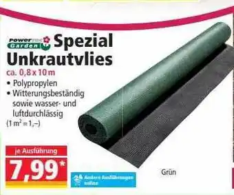 Norma Power Garden Spezial Unkrautvlies Angebot