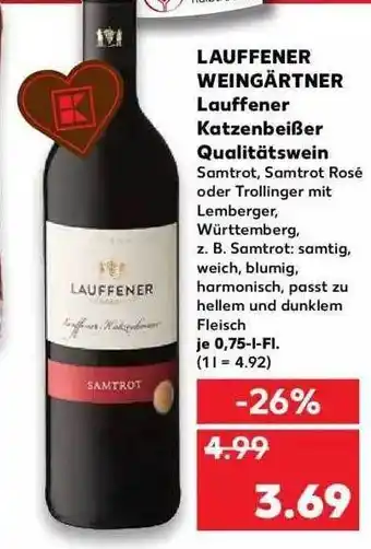 Kaufland Lauffener Weingärtner Lauffener Katzenbeißer Qualitätswein Angebot