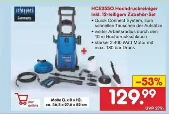 Netto Marken-Discount Hce2550 Hochdruckreiniger Inkl. 12-teiligem Zubehör-set Angebot