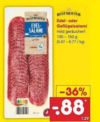 Netto Marken-Discount Edel- Oder Geflügelsalami Angebot