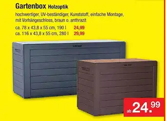 Zimmermann Gartenbox Holzoptik Angebot