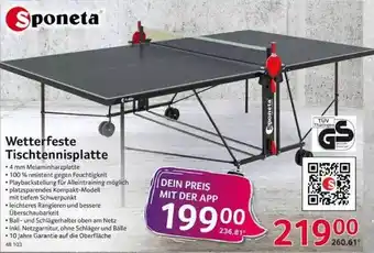 Selgros Sponeta Wetterfeste Tsichtennisplatte Angebot