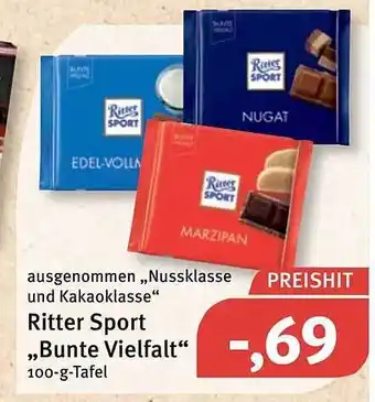 Feneberg Ritter Sport „bunte Vielfalt“ Angebot