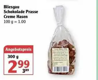 Globus Bliesgau Schokolade Prasse Creme Hasen Angebot