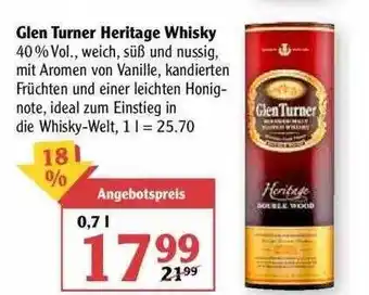 Globus Glen Turner Heritage Whisky Angebot