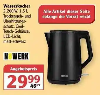 Globus Wasserkocher N8werk Angebot