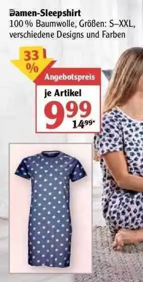 Globus Damen-sleepshirt Angebot