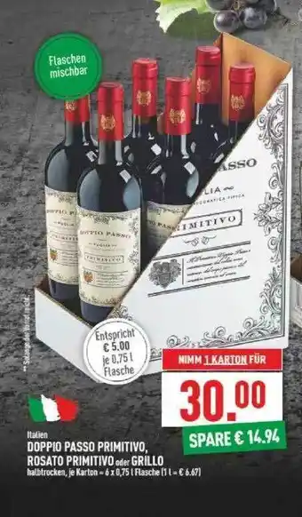 Marktkauf Doppio Passo Primitivo, Rosato Primitivo Oder Grillo Angebot