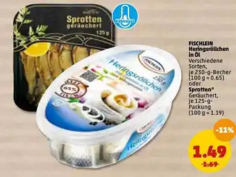 PENNY Fischlein Heringsröllchen In öl Angebot