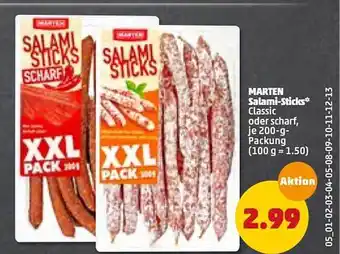 PENNY Marten Salami-sticks Classic Oder Scharf Angebot