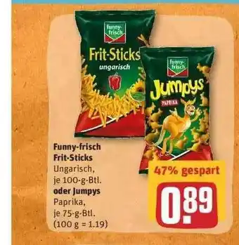 REWE Funny-frisch Frit-sticks Oder Jumpys Angebot