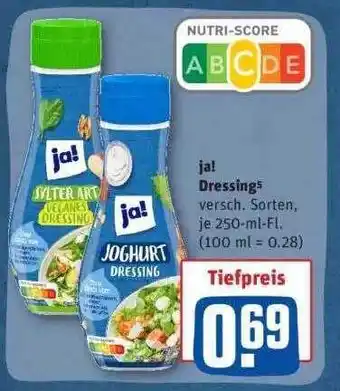 REWE Ja! Dressing Angebot