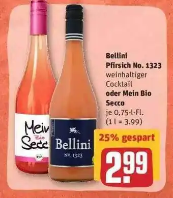 REWE Bellini Pfirsich No. 1323 Oder Mein Bio Secco Angebot