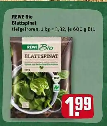 REWE Kaufpark Rewe Bio Blattspinat Angebot