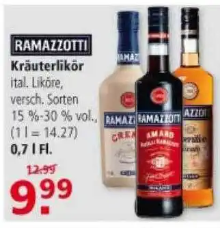 Multi Markt Ramazzotti Kräuterlikör Angebot