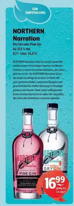 Getränke Hoffmann Northern Narration Dry Gin Oder Pink Gin Angebot