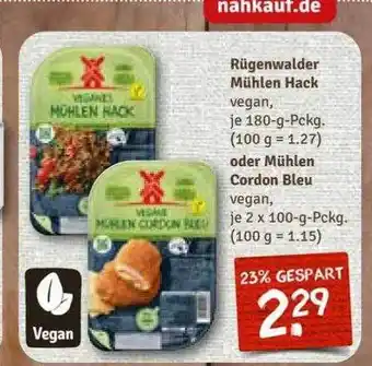 nahkauf Rügenwalder Mühlen Hack Oder Mühlen Cordon Bleu Angebot