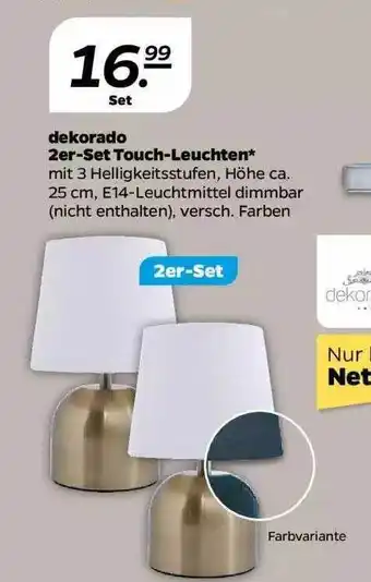 NETTO Dekorado 2er-set Touch-leuchten Angebot