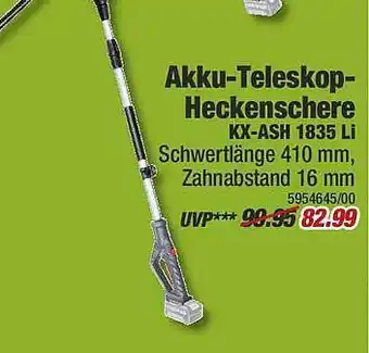 Poco Akku Teleskop Heckenschere KX-ASH 1835 Li Angebot