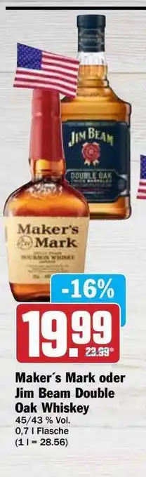 Hit Maker's Mark Oder Jim Beam Double Oak Whiskey Angebot