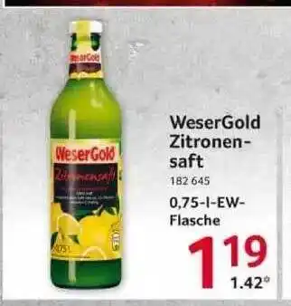 Selgros Wesergold Zitronensaft Angebot