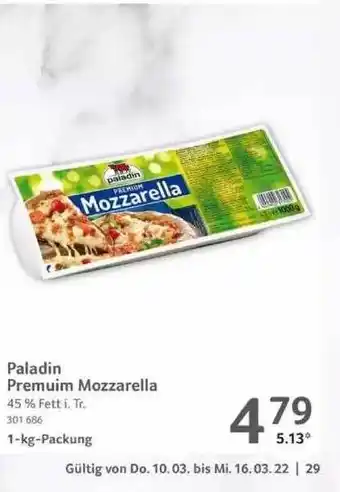 Selgros Paladin Premium Mozzarella Angebot