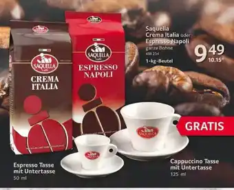 Selgros Saquella Crema Italia Oder Espresso Napoli, Espresso Tasse Mit Untertasse Oder Cappuccino Angebot