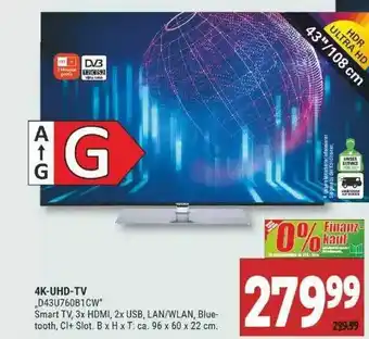 Marktkauf 4k-uhd-tv „d43u760b1cw“ Angebot