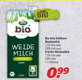 Marktkauf Bio Arla Haltbare Weidemilch Oder Frische Weidemilch Angebot