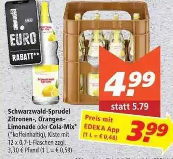 Marktkauf Schwarzwald-sprudel Zitronen-, Orangen-limonade Oder Cola-mix Angebot