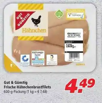 Marktkauf Gut & Günstig Frische Hähnchenbrustfilets Angebot