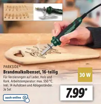 Lidl Parkside Brandmalkolbenset, 16 teilig Angebot