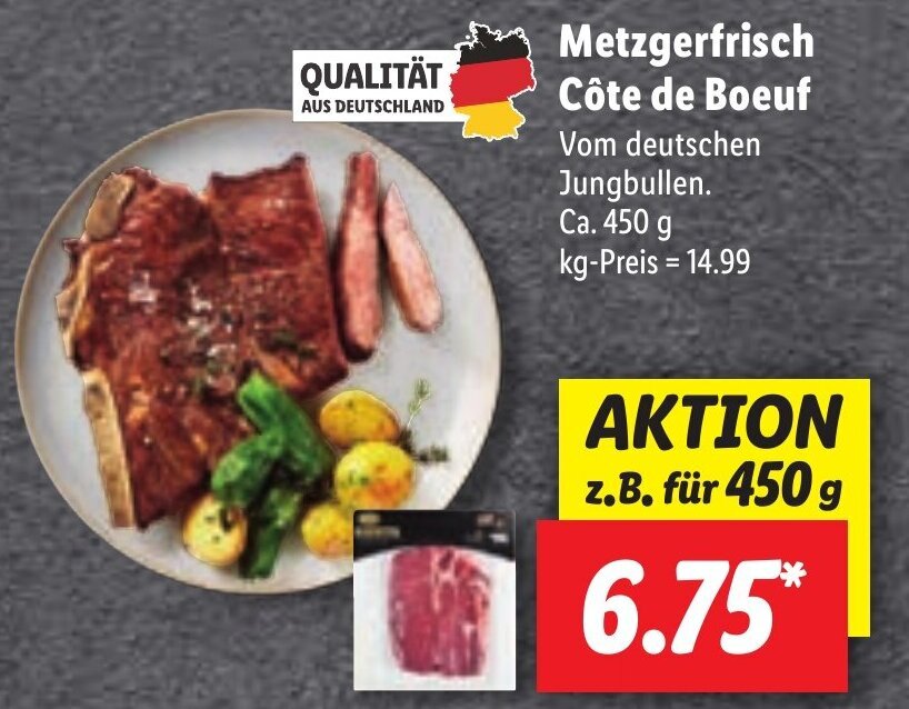 Metzgerfrisch Côte de Boeuf 450g Angebot bei Lidl