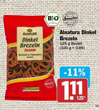 AEZ Alnatura Dinkel Brezeln 125g Angebot