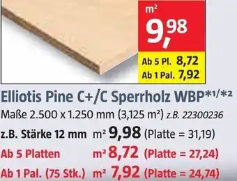 Bauhaus Elliotis Pine C+ C Sperrholz WBP Angebot