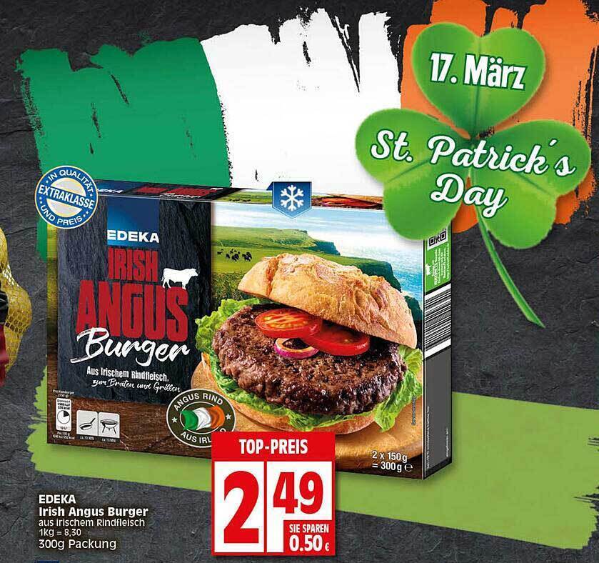 Edeka Irish Angus Burger Angebot bei Elli Markt
