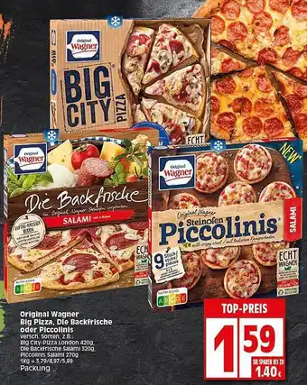 Elli Markt Original Wagner Big Pizza, Die Backfrische Oder Piccolinis Angebot