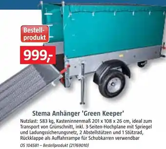 Bauhaus Stema Anhänger Green Keeper Angebot