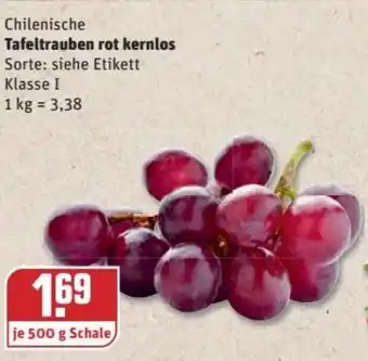 REWE Kaufpark Chilenische Tafeltrauben rot kernlos 500g Angebot