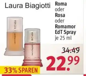 Rossmann Laura Biagiotti Roma / Rosa / Romamor edt Spray 25ml Angebot