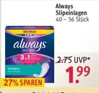 Rossmann Always Slipeinlagen 40-56st Angebot